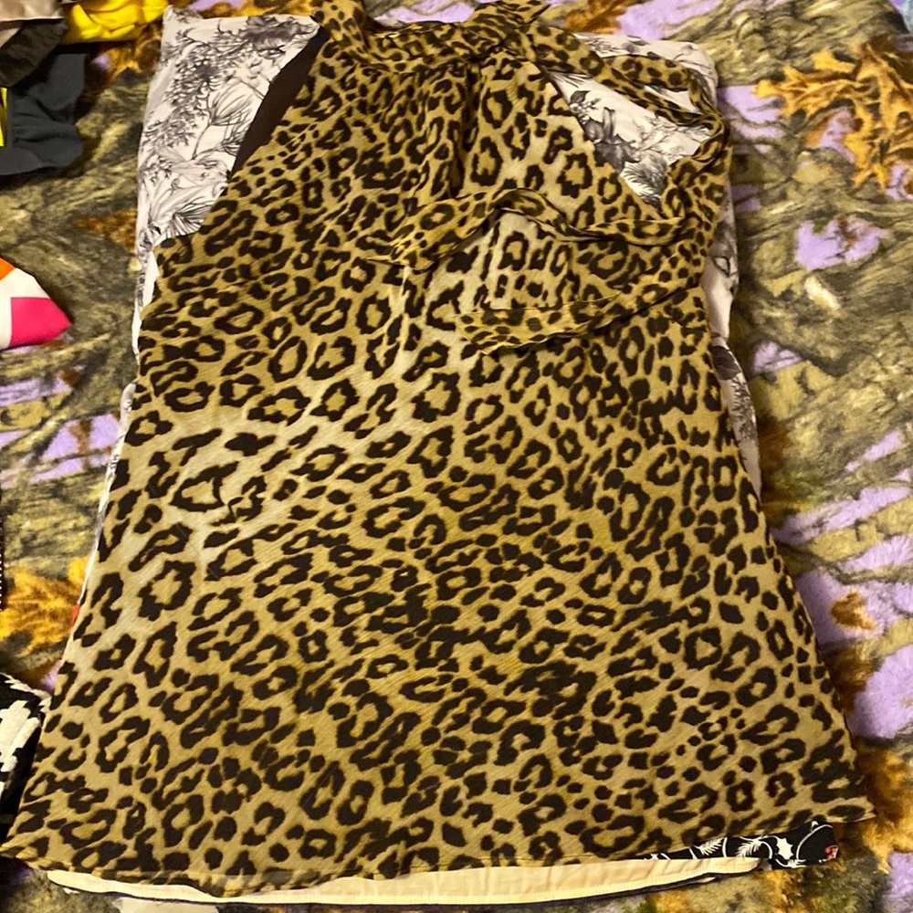 Banana Republic medium leopard print halter top